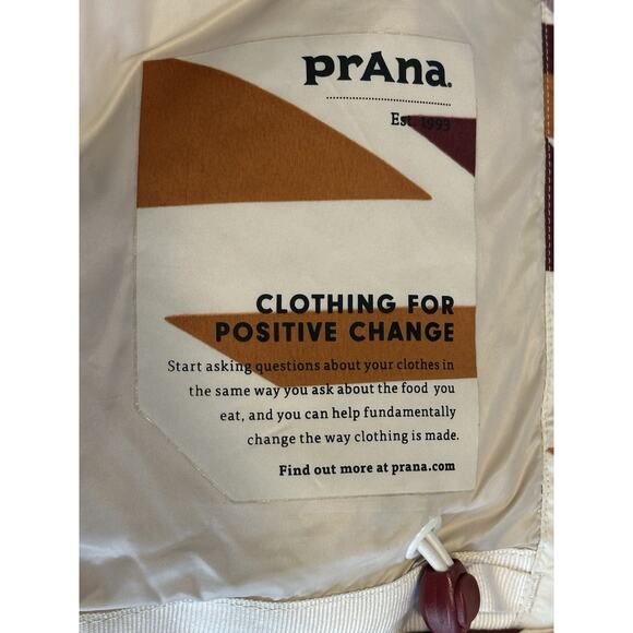 Prana Women’s Med Puffer Vest Hellebore Rose Hip Geo Duck Down Winter Fall Chic - Picture 6 of 9